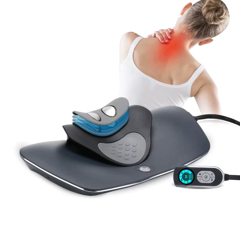 Electric Heated Cervical Neck & Shoulder Traction Massager Pillow
