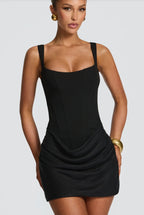 Graceful Tube Top Mini Dress with Shoulder Straps