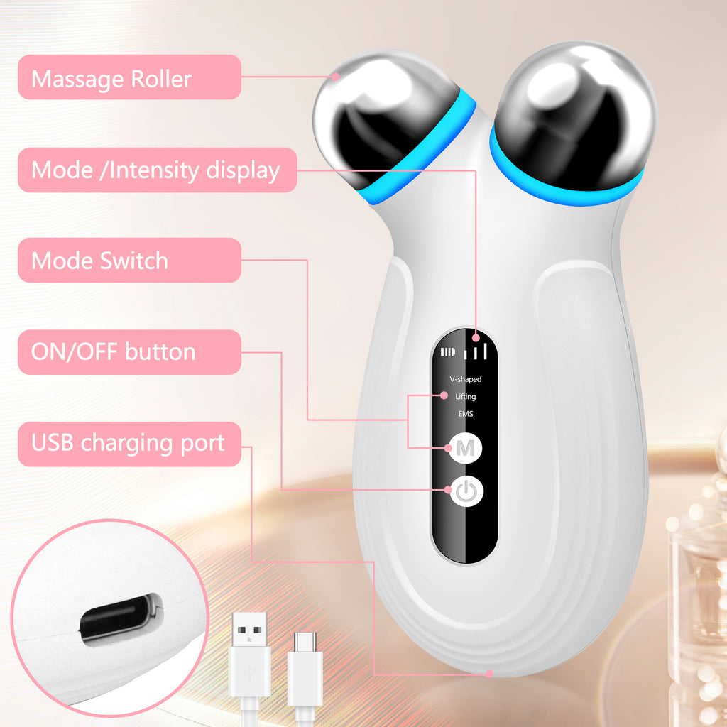 LiftGlow Microcurrent Facial Toning Device – White