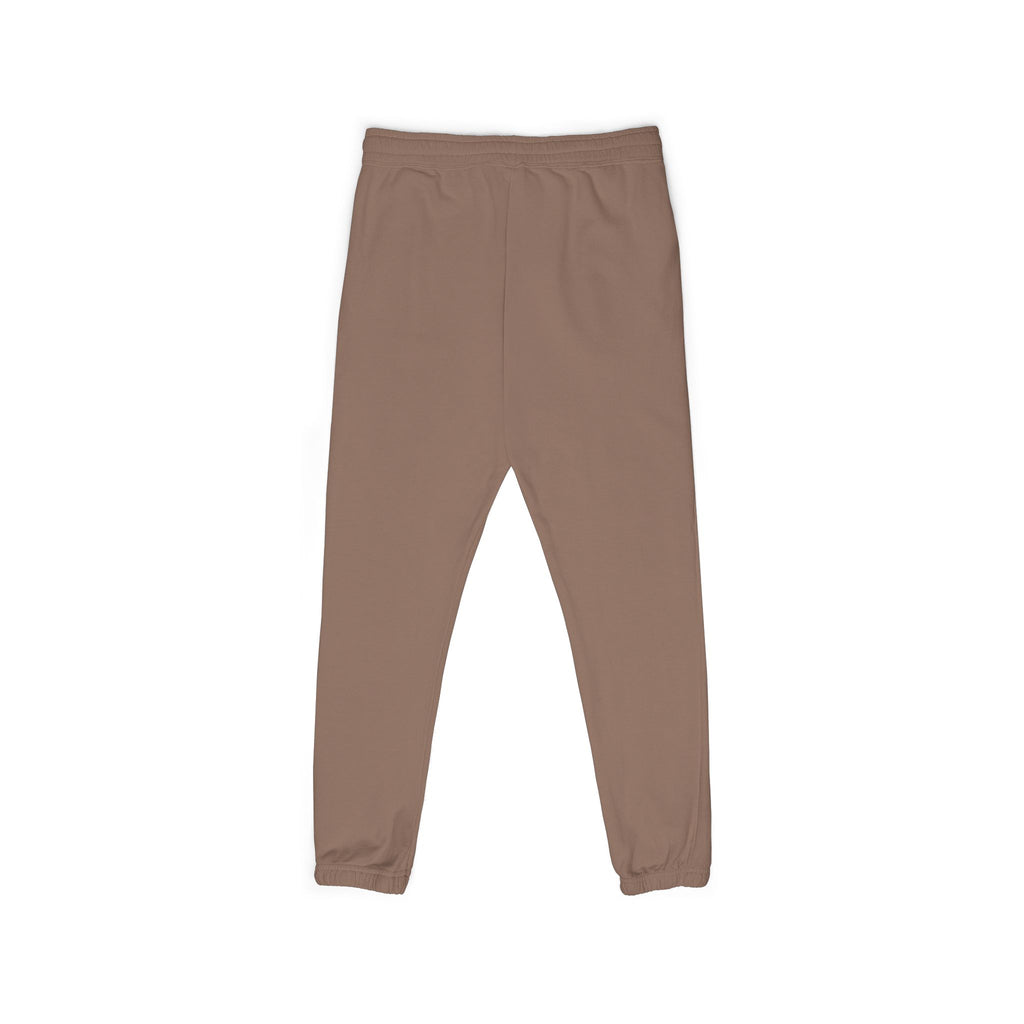 Embroidered Minimal Logo Sweatpants — Garment-Dyed Fleece Joggers