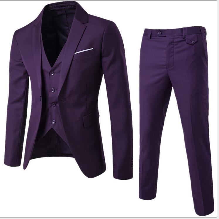 Plus-Size Men’s Casual Cotton Suit – Flat Lapel Collar