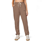 Embroidered Minimal Logo Sweatpants — Garment-Dyed Fleece Joggers