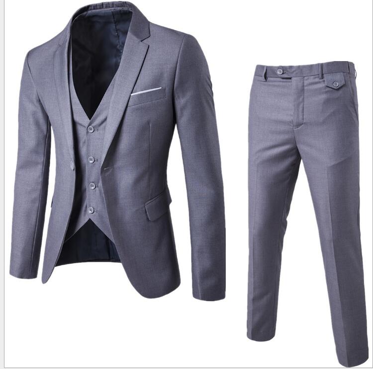 Plus-Size Men’s Casual Cotton Suit – Flat Lapel Collar