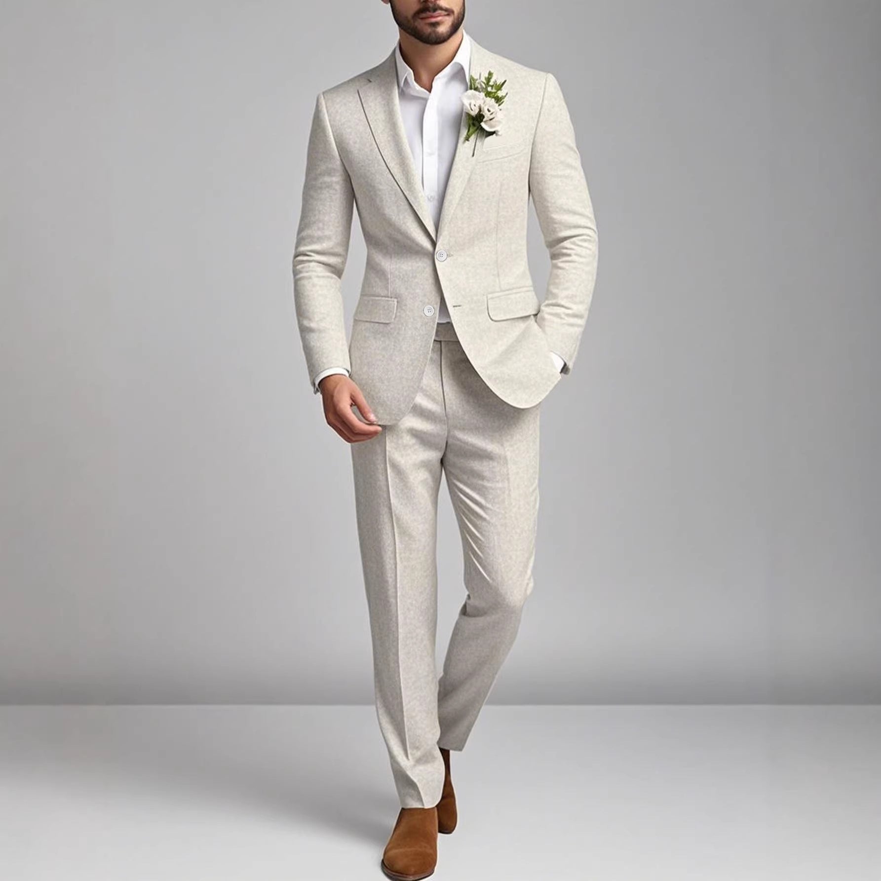 Men’s Slim-Fit Formal Suit for Balls & Banquets – Apricot