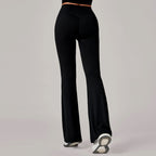 European And American Style Hidden Pleat Flared Yoga Pants For Women