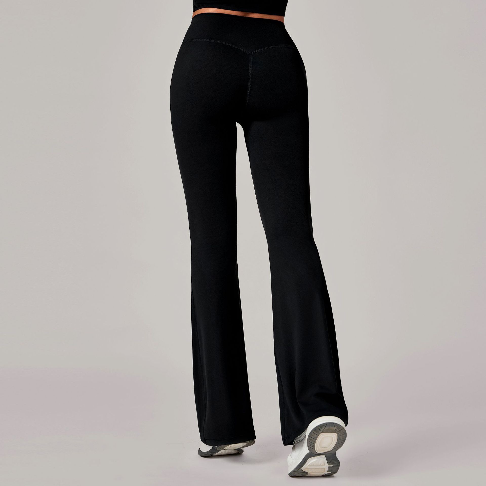 European And American Style Hidden Pleat Flared Yoga Pants For Women