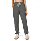 Embroidered Minimal Logo Sweatpants — Garment-Dyed Fleece Joggers