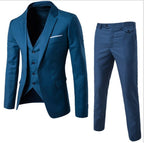 Plus-Size Men’s Casual Cotton Suit – Flat Lapel Collar