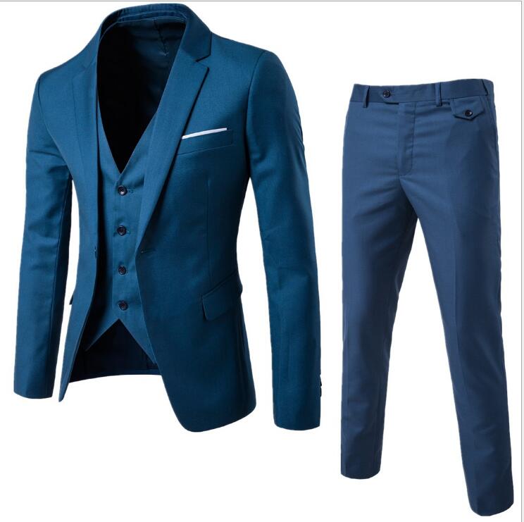 Plus-Size Men’s Casual Cotton Suit – Flat Lapel Collar