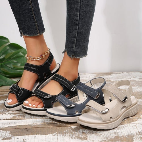 Casual Velcro-design Sandals Summer Comfortable Fish Mouth Sports Sandals Women Lightweight Beach Shoes