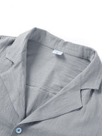 Men’s Casual Short-Sleeve Button-Down Beach Shirt