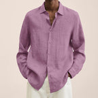 Men’s Long Sleeve Lapel Shirt – Loose Button Cardigan Top