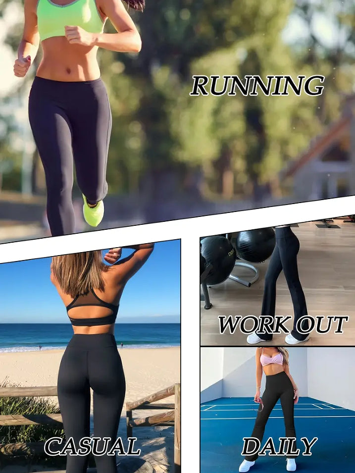4-Pack Women’s High-Waist Butt-Lifting Flare Yoga Leggings