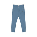 Embroidered Minimal Logo Sweatpants — Garment-Dyed Fleece Joggers