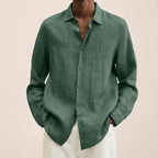 Men’s Long Sleeve Lapel Shirt – Loose Button Cardigan Top