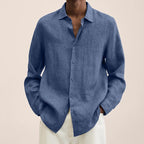 Men’s Long Sleeve Lapel Shirt – Loose Button Cardigan Top