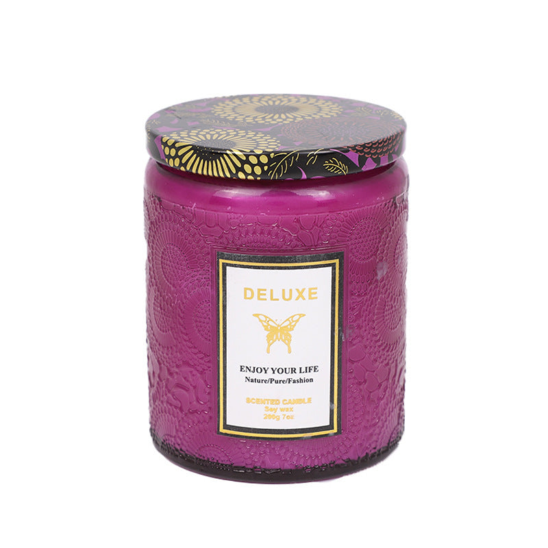 Embossed Glass Aromatherapy Candle Gift Set