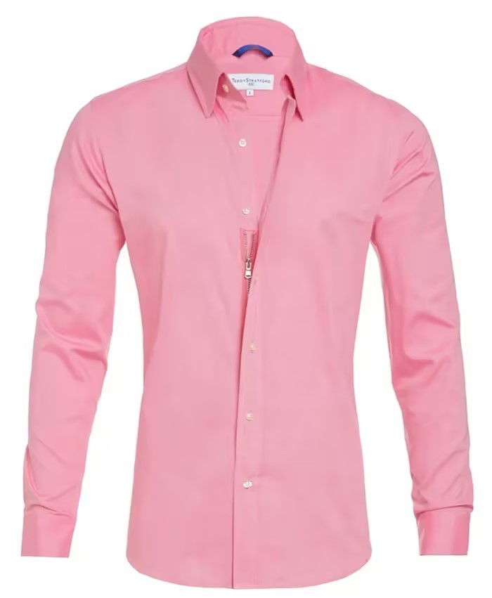 Men’s Long Sleeve Zipper & Button Lapel Shirt – Slim Fit Fashion Top