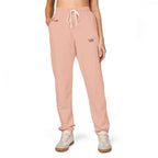 Embroidered Minimal Logo Sweatpants — Garment-Dyed Fleece Joggers
