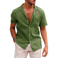 Men’s Casual Short-Sleeve Button-Down Beach Shirt
