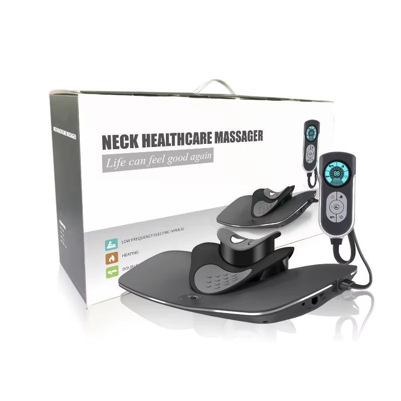 Electric Heated Cervical Neck & Shoulder Traction Massager Pillow