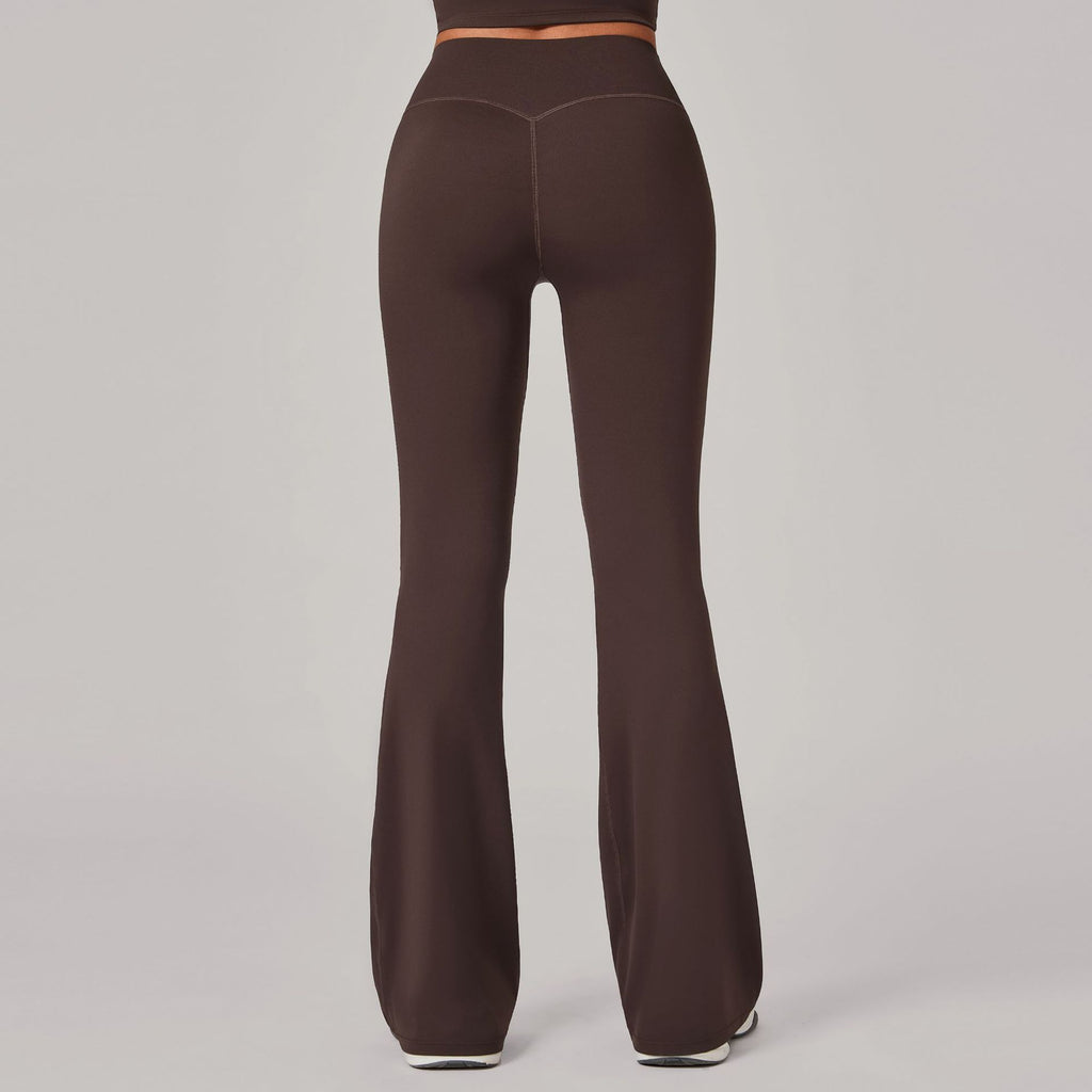European And American Style Hidden Pleat Flared Yoga Pants For Women