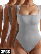 3-Pack Women’s Seamless Ribbed Yoga & Workout Jumpsuit
