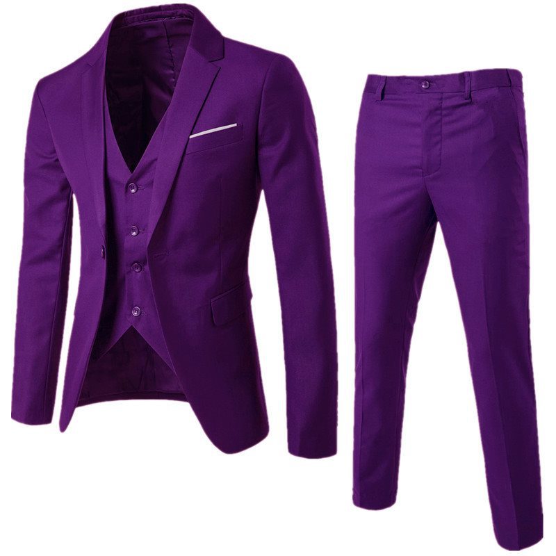 Plus-Size Men’s Casual Cotton Suit – Flat Lapel Collar