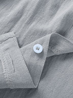 Men’s Casual Short-Sleeve Button-Down Beach Shirt