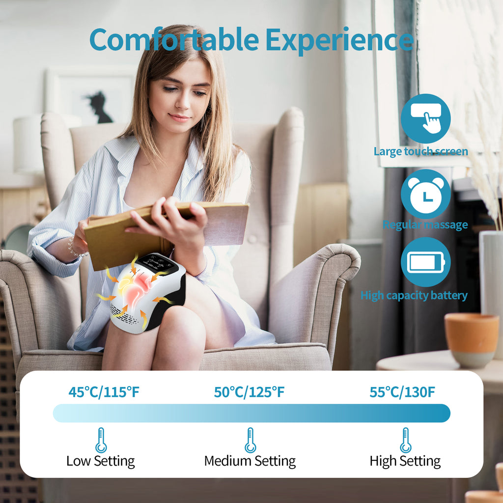 Smart Heated Knee Massager with Deep Kneading
