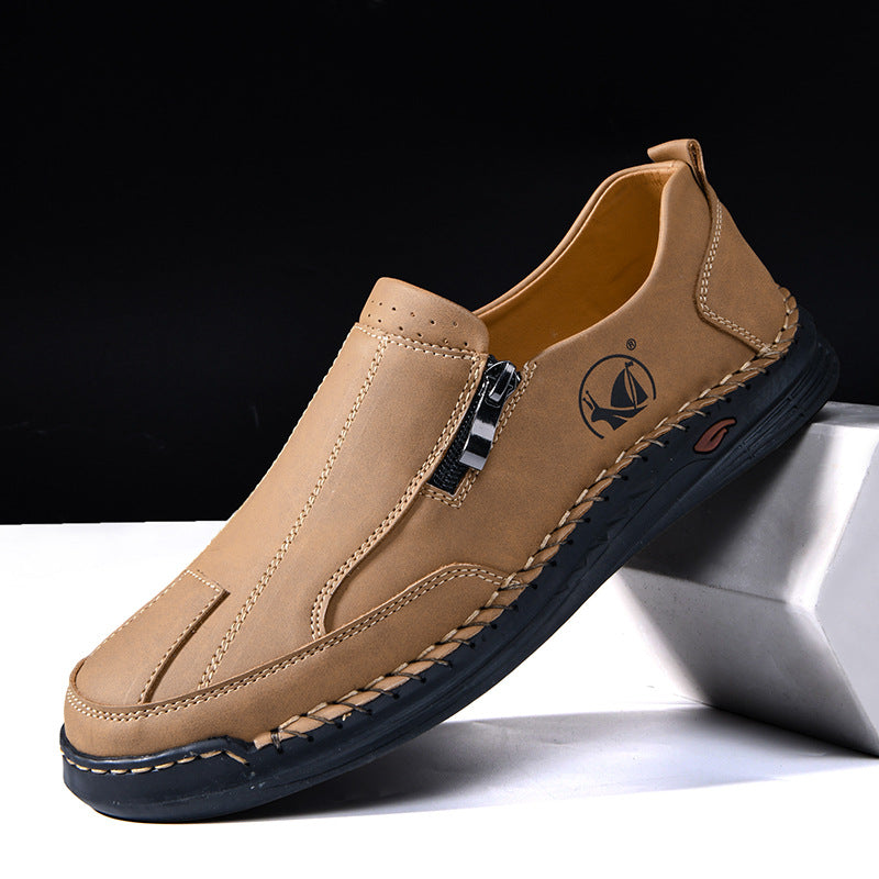 Mens Lace-up Leather Outdoor Casual Shoes