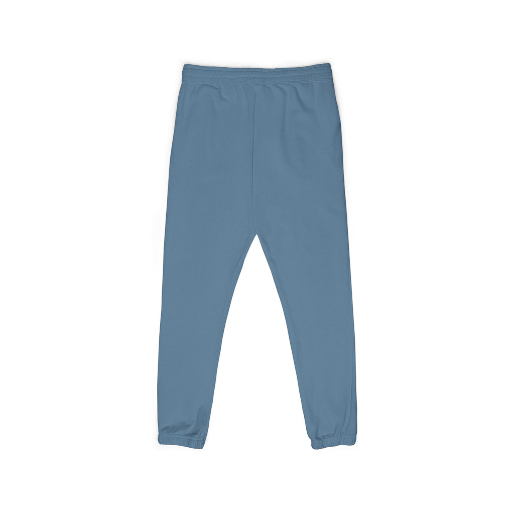 Embroidered Minimal Logo Sweatpants — Garment-Dyed Fleece Joggers
