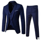 Plus-Size Men’s Casual Cotton Suit – Flat Lapel Collar