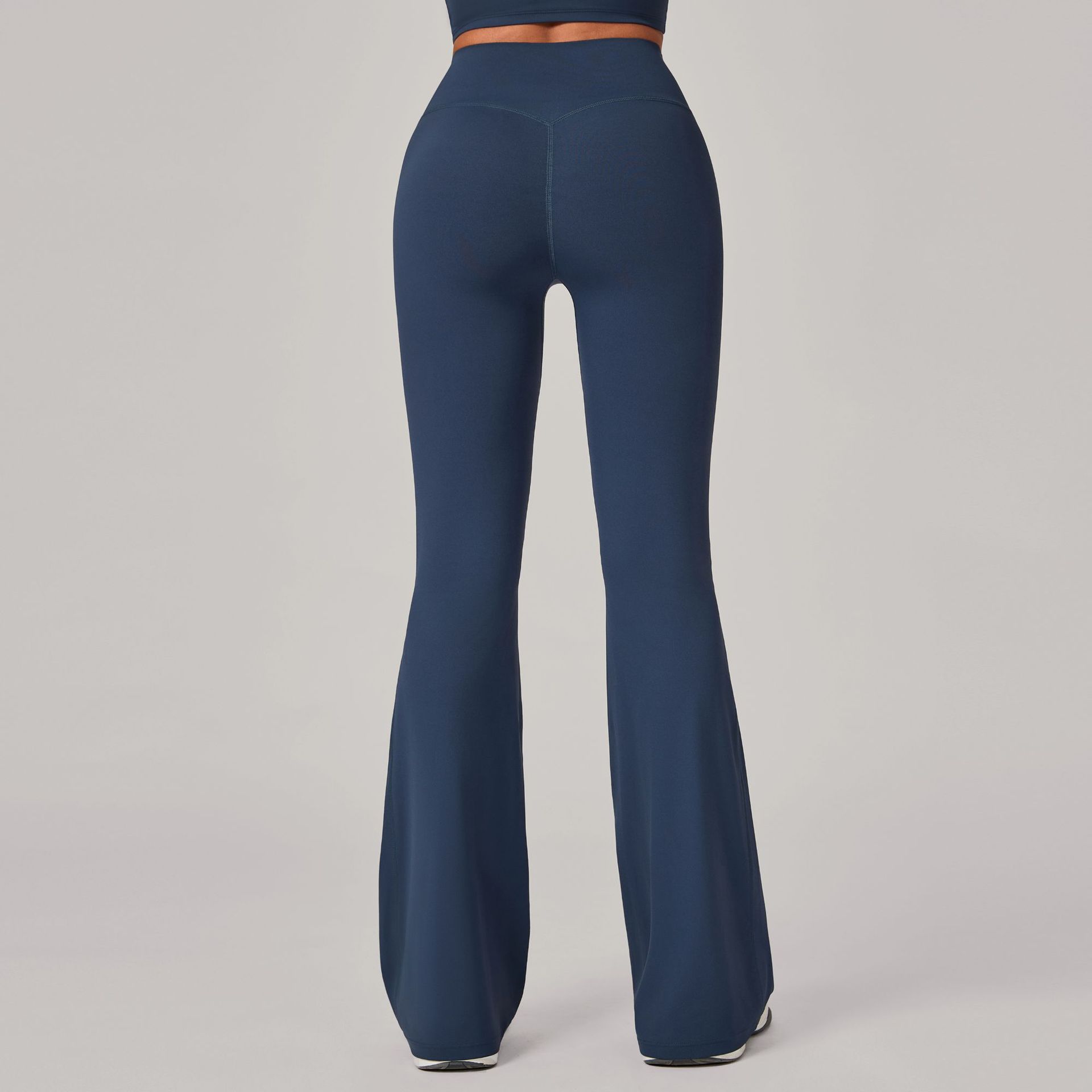 European And American Style Hidden Pleat Flared Yoga Pants For Women