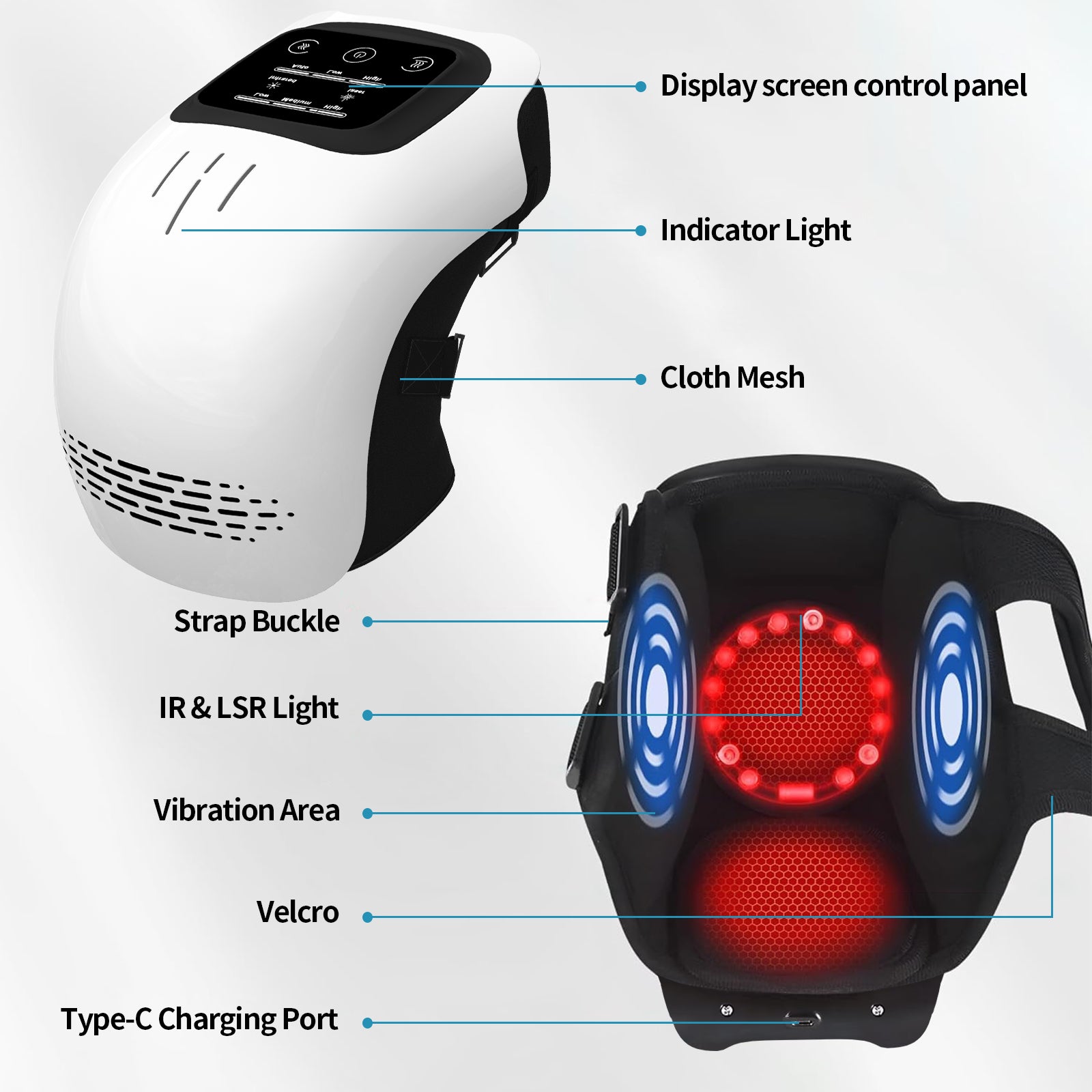Smart Heated Knee Massager with Deep Kneading