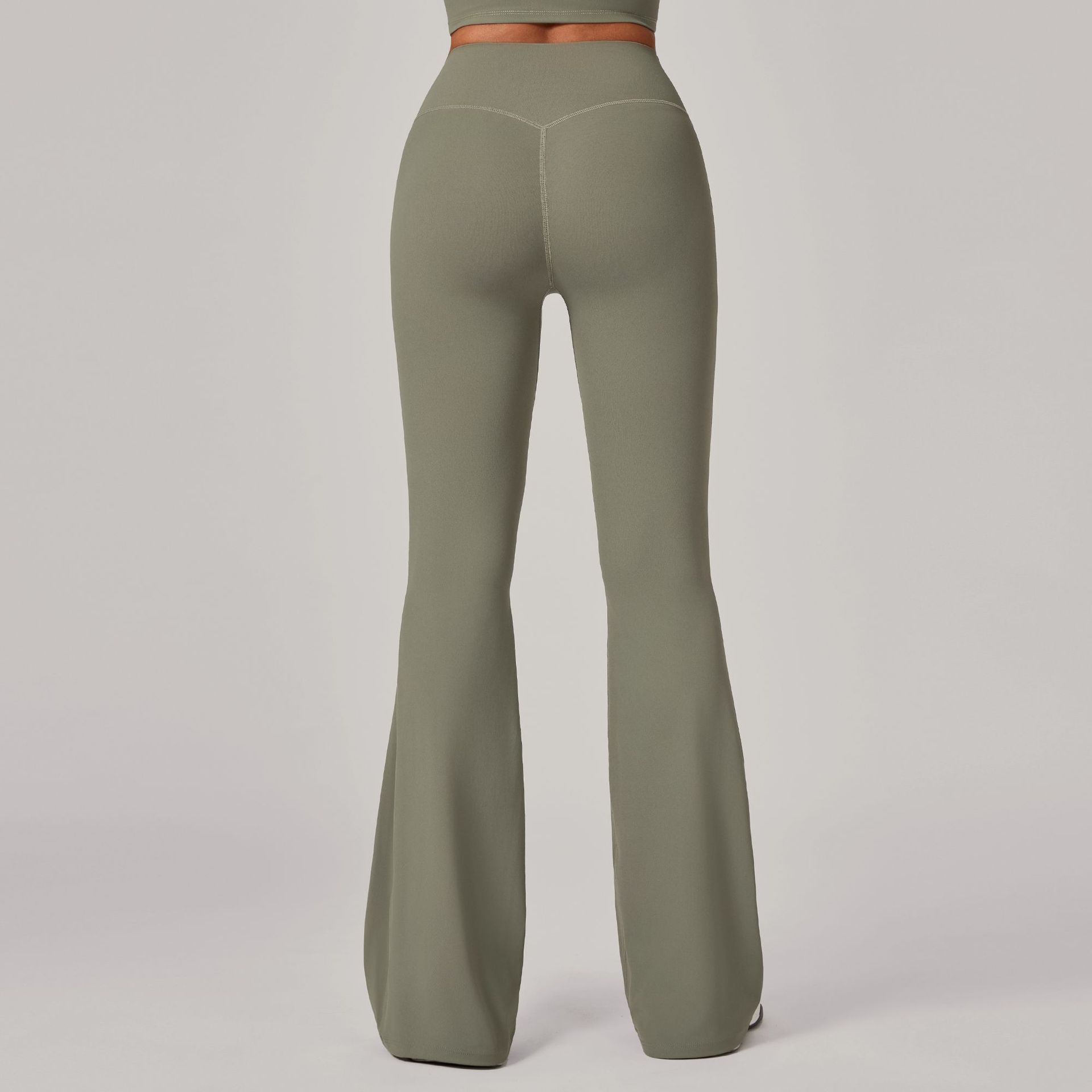 European And American Style Hidden Pleat Flared Yoga Pants For Women