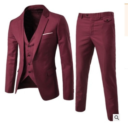 Plus-Size Men’s Casual Cotton Suit – Flat Lapel Collar