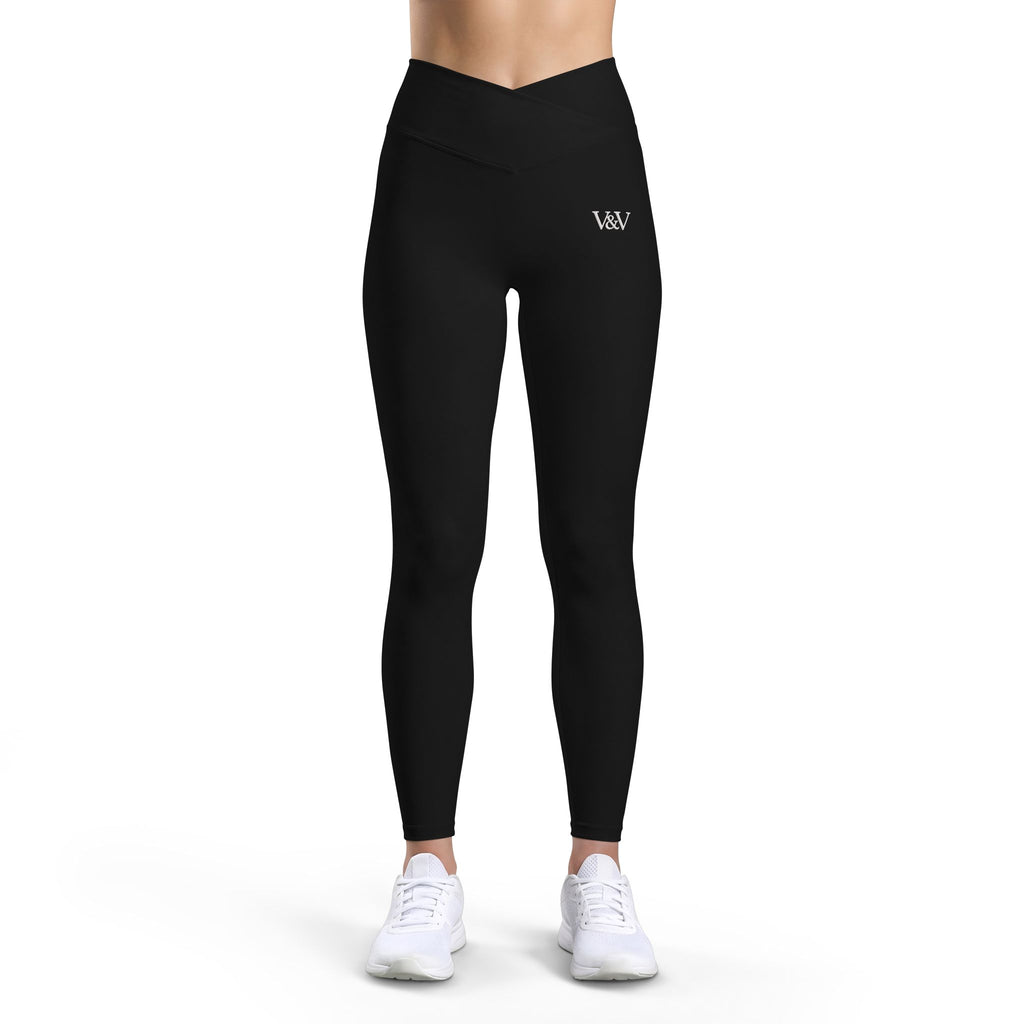 Women’s Luxe Leggings — V&W Monogram High-Waist Workout & Athleisure Leggings