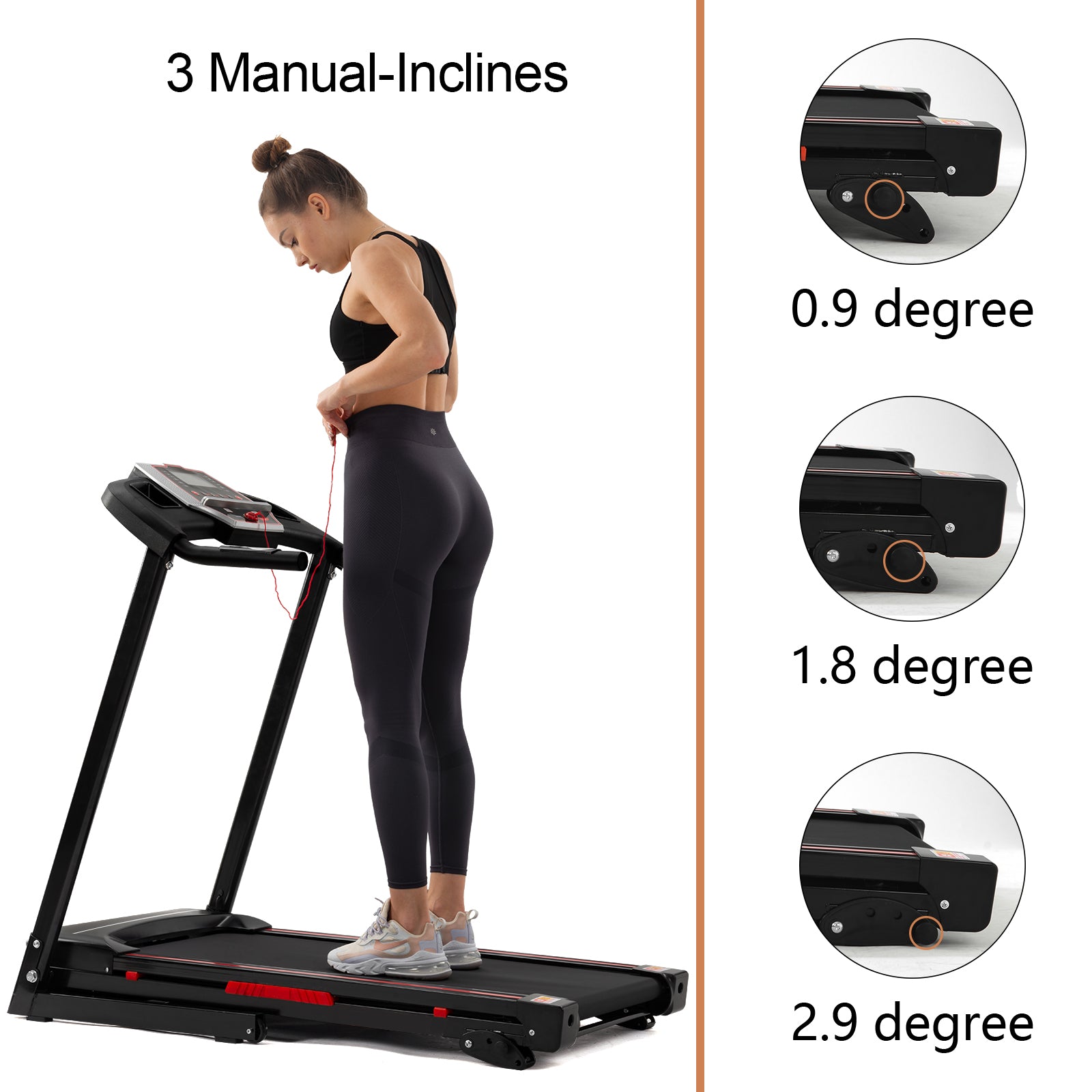 3.5HP Folding Electric Treadmill with Incline & LED Display