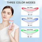 Pink Facial & Neck Massager with Heating and 3 Modes