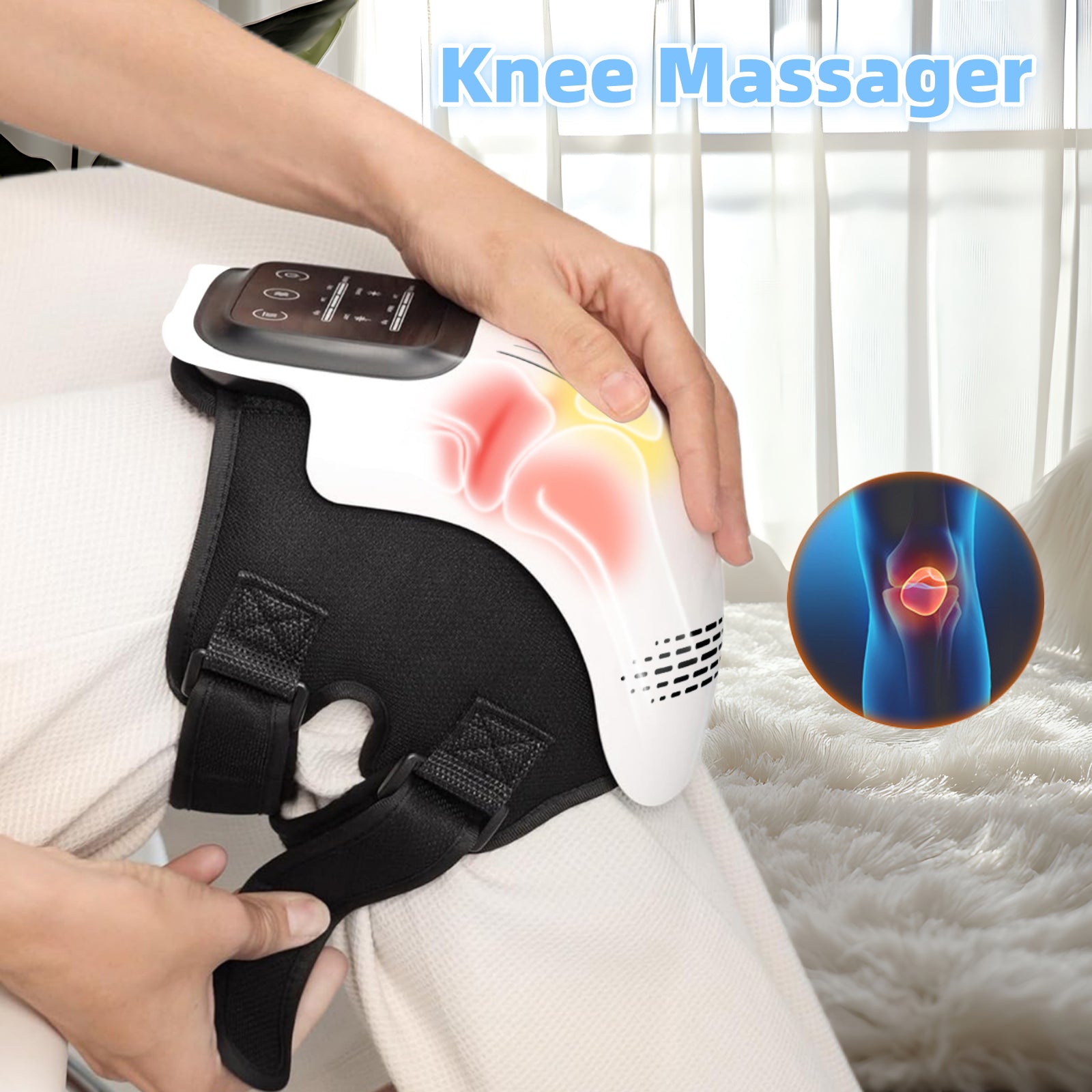 Smart Heated Knee Massager with Deep Kneading