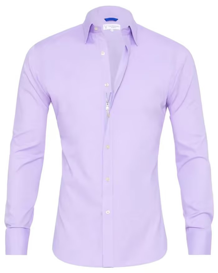 Men’s Long Sleeve Zipper & Button Lapel Shirt – Slim Fit Fashion Top