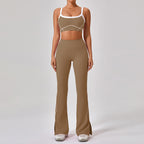 Outdoor Sports Yoga Suits Women's Spaghetti Strap Contrast Color Fitness Set Outfits