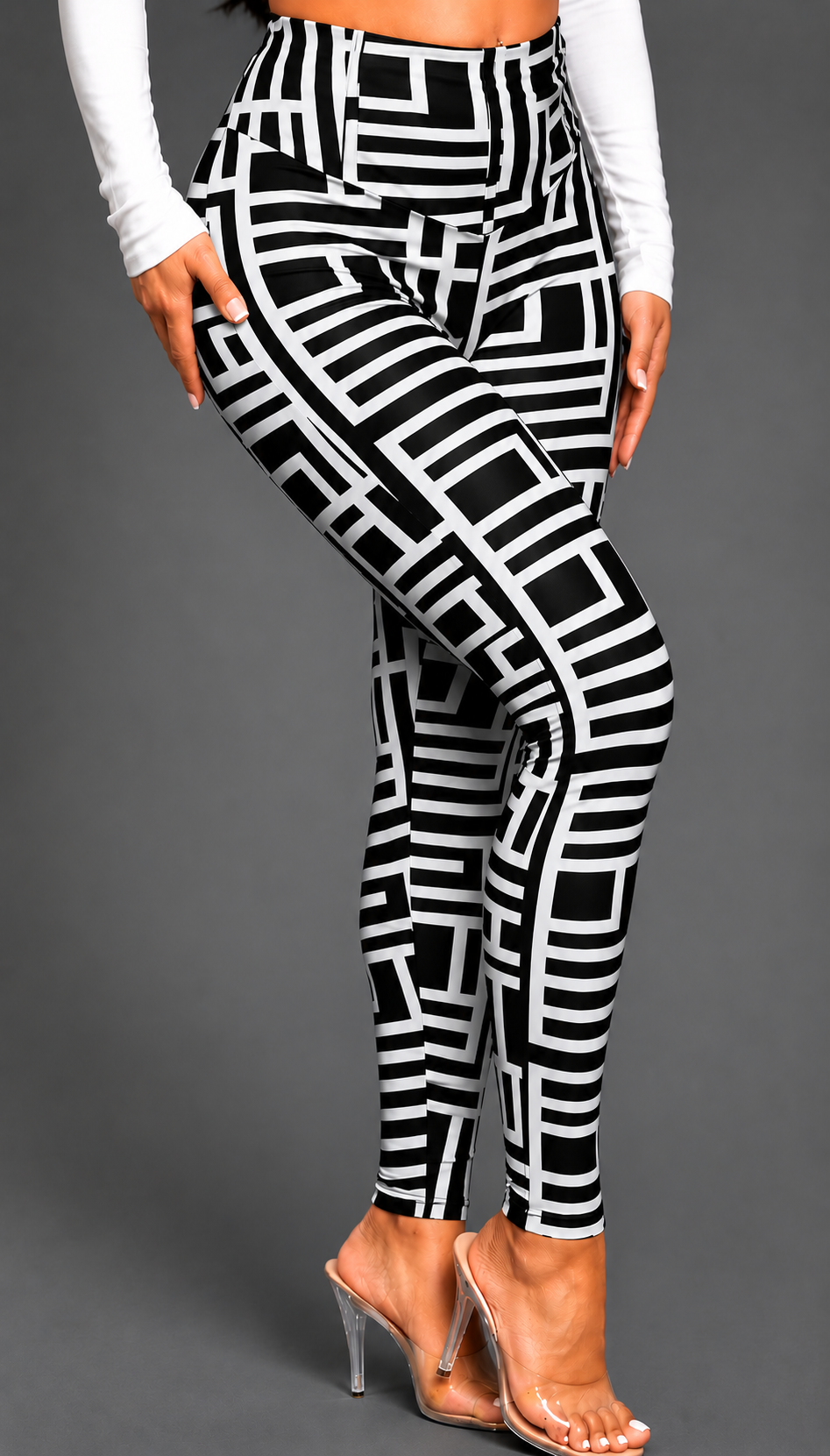 Casual Women Geometric Print Knitted Leggings