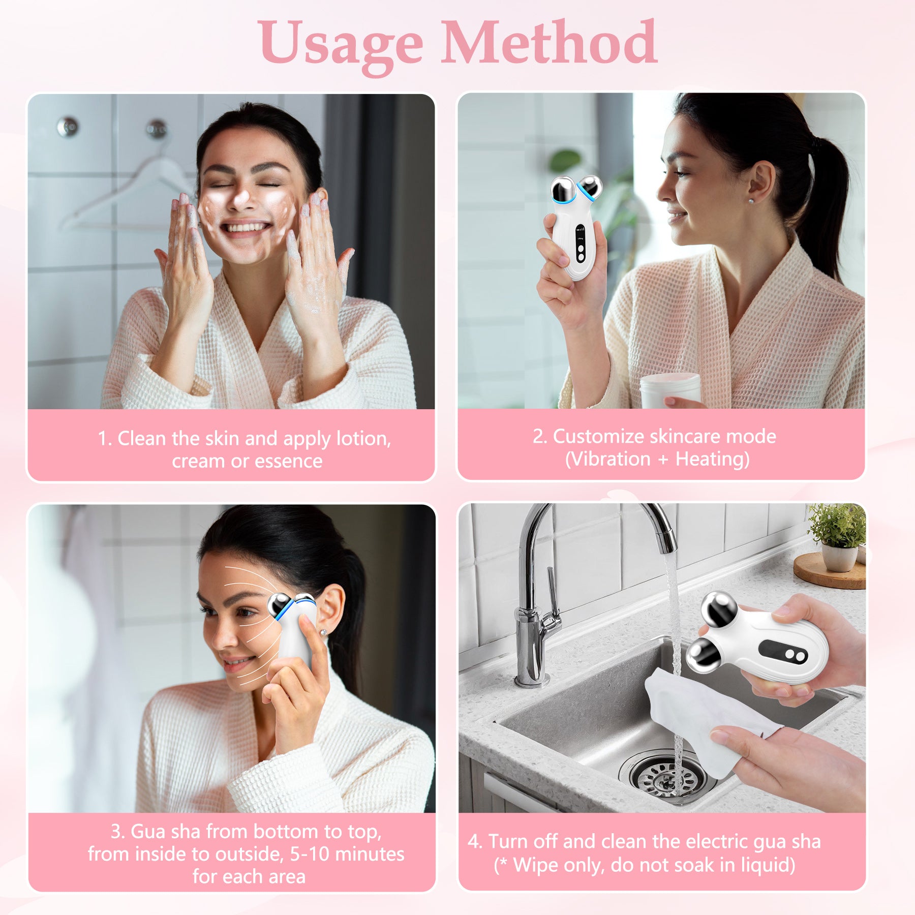 LiftGlow Microcurrent Facial Toning Device – White