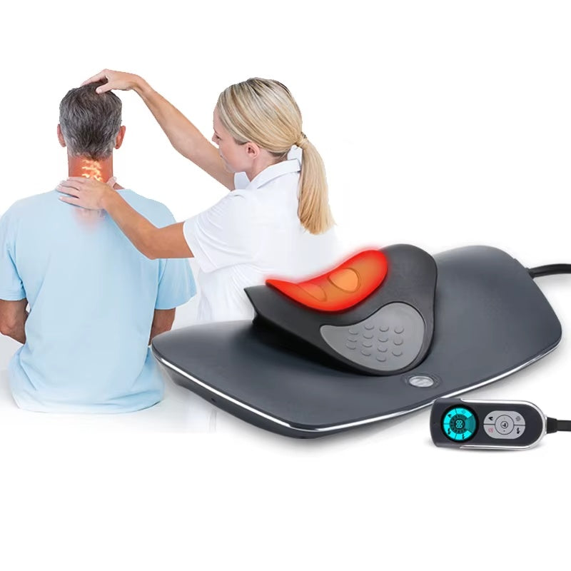 Electric Heated Cervical Neck & Shoulder Traction Massager Pillow