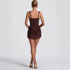 Graceful Tube Top Mini Dress with Shoulder Straps