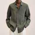 Men’s Long Sleeve Lapel Shirt – Loose Button Cardigan Top