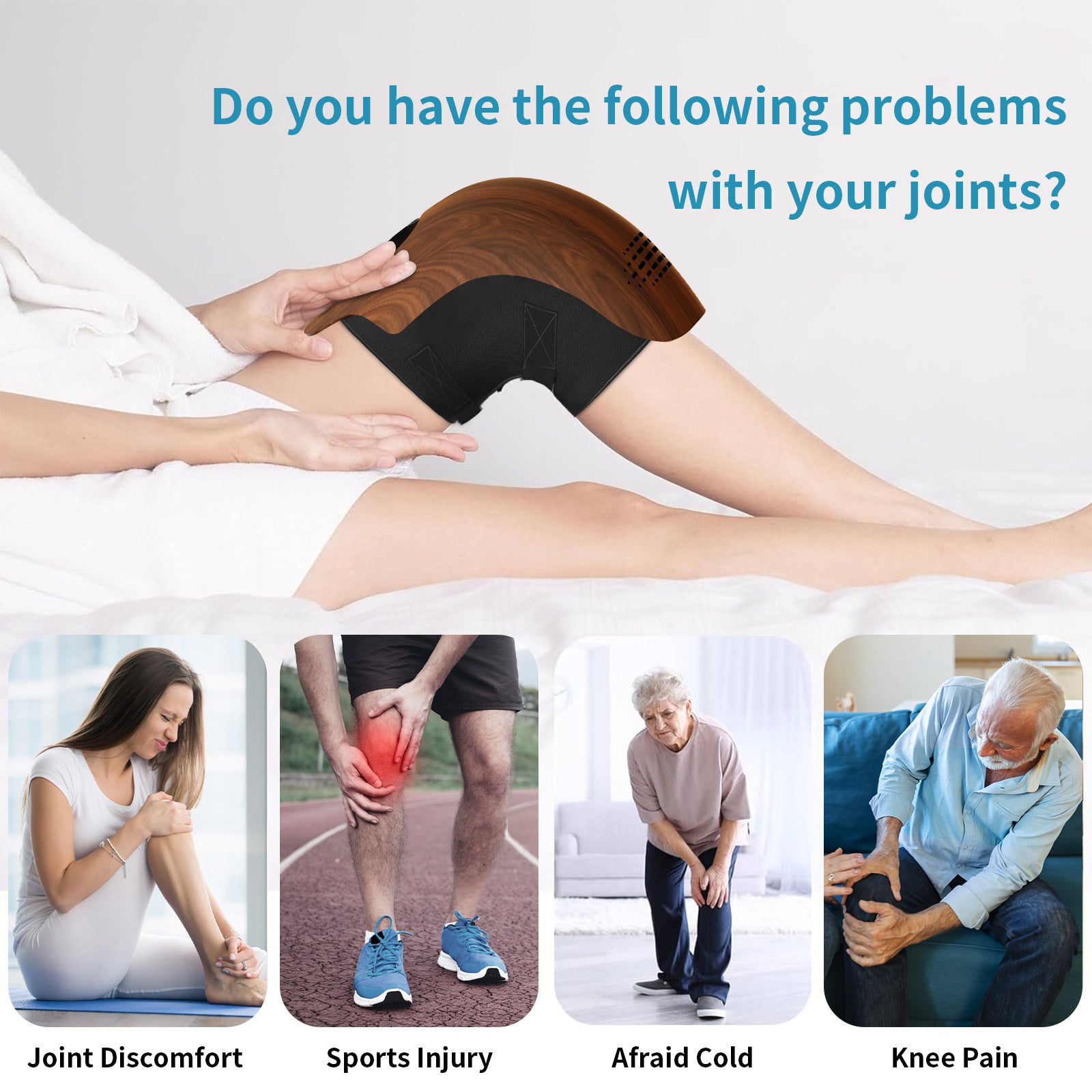 Smart Heated Knee Massager with Deep Kneading