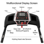 3.5HP Folding Electric Treadmill with Incline & LED Display